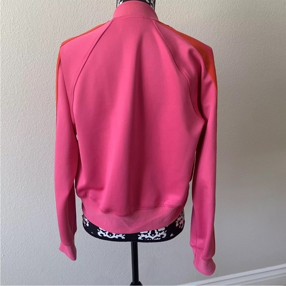 Pam & Gela Pink Track Stripe  Jacket Crop bomber jacket size P Small hogh low - Picture 9 of 12